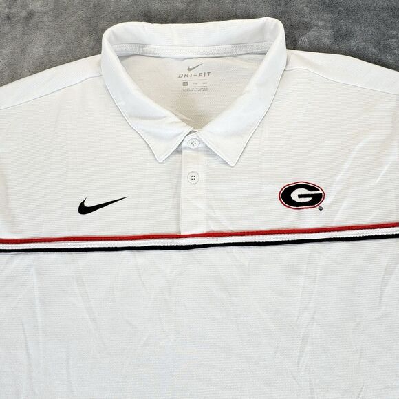 Nike Other - NIKE Sz XXL GEORGIA BULLDOGS  Mens On-Field Polo Shirt White Dri-FIT Performance